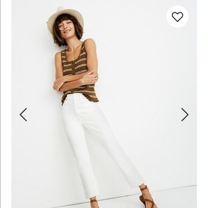 NEW Madewell high rise slim white boyjean